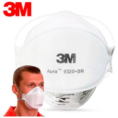 Imagem de 35 Máscara Respirador Descartável PFF2 N95 Branco Sem Válvula 3M Aura 9320+BR