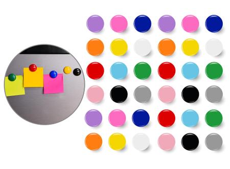 Imagem de 36 Imãs Coloridos p/ Geladeiras, Murais e Quadros Magnéticos