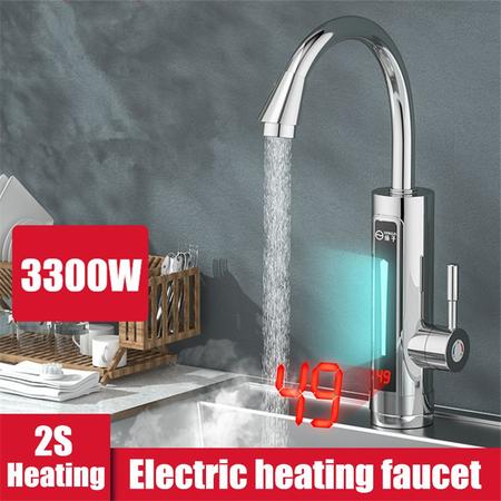 Imagem de 360  LED elétrico instantâneo água quente torneira banheiro cozinha fau