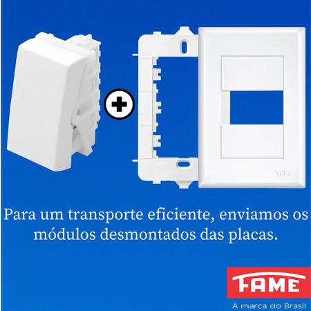 Imagem de 3un Interruptor Pulsador Campainha 16A Com Placa Evidence FAME