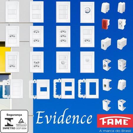 Imagem de 3un Interruptor Pulsador Campainha 16A Com Placa Evidence FAME