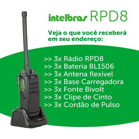 Imagem de 3x RADIOCOMUNICADOR PROFISSIONAL INTELBRAS RPD8 VHF 5 WATTS