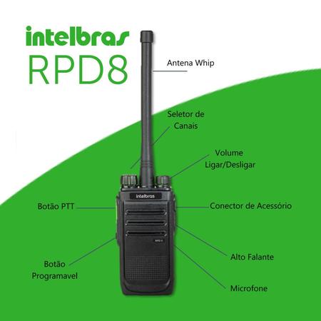 Imagem de 3X Radiocomunicador Profissional Intelbras Rpd8 Vhf 5 Watts