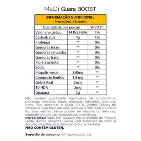 3x Shot de Energia Guara Boost Liquido 20ml x 6 unidades MaDi Imagem de 3x Shot de Energia Guara Boost Liquido 20ml x 6 unidades MaDi