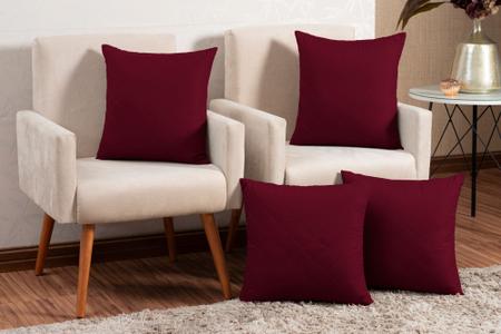 Imagem de 4 almofadas cheias com acabamento em matelassê tecido 100% poliéster várias cores