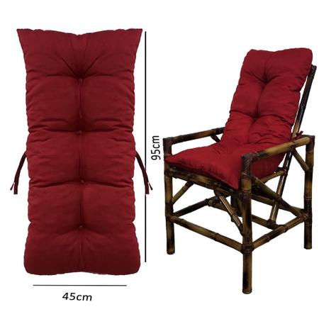 Imagem de 4 Almofadas Para Cadeiras Bambu Poltronas  Vime Sofa Varanda