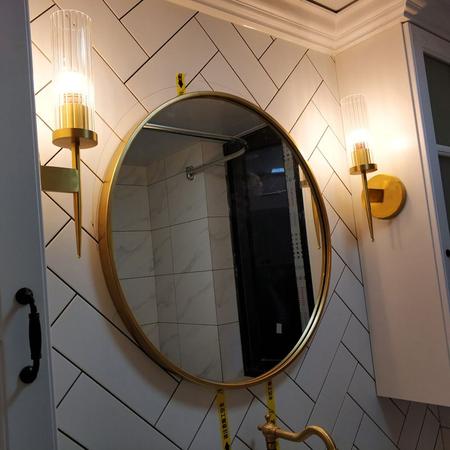 Imagem de 4 Arandela Dourada Vidro Cristal Transparente Lavabo Banheiro Lup56