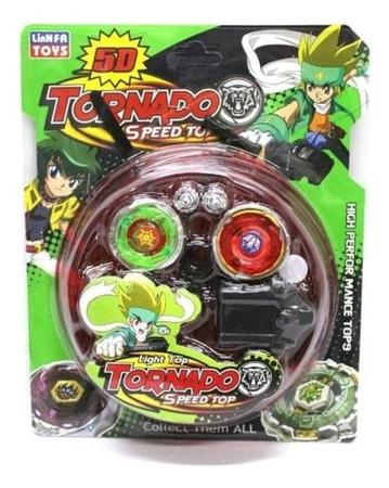 Kit Beyblade Metal 5D Brinquedo 4 Peões Led Toys - Speed Top