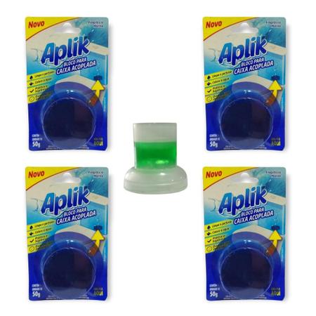 Imagem de 4 Bloco Caixa Acoplada Vaso Sanitário Detergente Sanitário Até 300 Descargas 50g da Aplik - Envio Já