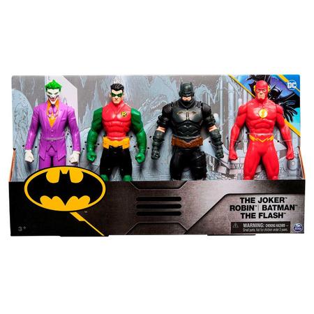 Imagem de 4 Bonecos Coringa, Robin, Batman e Flash de 15cm - Batman DC