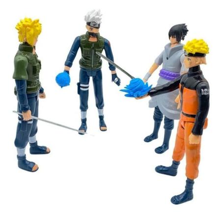 Naruto Kit Completo 4 Bonecos Articulado 15cm Uzumaki Sasuke