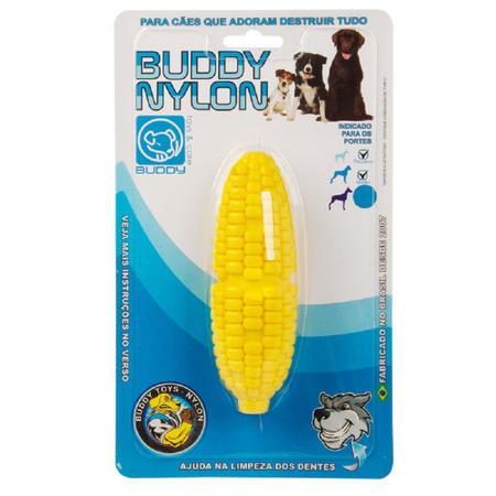 Imagem de 4 Brinquedos Roer Morder Cães Boneco + Cenoura + Disco + Milho Buddy Nylon Buddy Toys