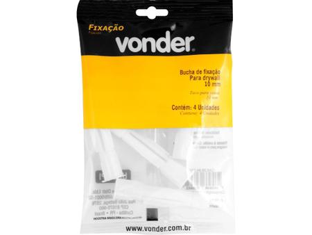 Imagem de 4 Buchas de Plástico 10mm P/ Gesso (DRYWALL) - Vonder