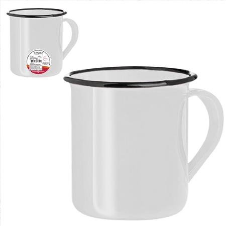 Imagem de 4 Caneca Esmaltada Rústica 150ml p/ Café Chá Branca