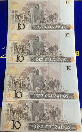 Imagem de 4 Cédulas 10 Cruzados Banco Central do Brasil