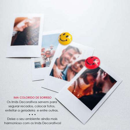 Imagem de 4 Imãs Prendedor Magnético Emoji Sorriso Geladeira Mural