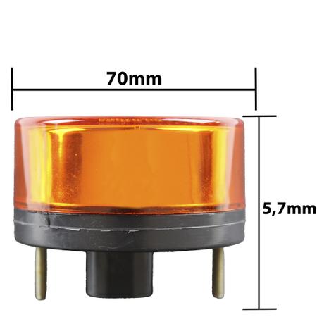 Imagem de 4 Lanterna Seta Pisca Ônibus Caminhão 70mm 4 Led AM BIVOLT