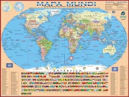 Imagem de 4 Mapa Brasil + Mundi + Europa + America Do Sul Atualizado