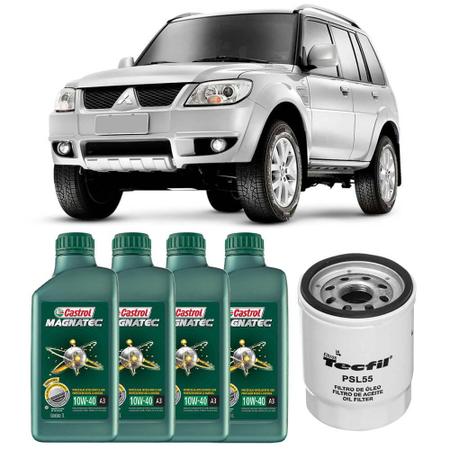 Imagem de 4 Óleo Semissintético 10W40 Castrol e Filtro Óleo Tecfil Pajero 2.0 16v Flex 2008 a 2015 