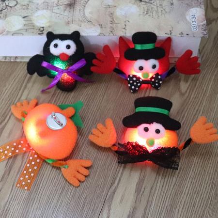 Imagem de 4*pcs Halloween Decorações Pumpkin Bat, Broche Brilhante