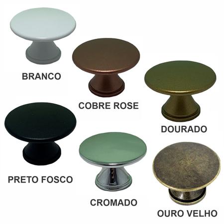 Imagem de 4 Puxador Pontual Bolinha Metal Furo Único 34mm Gaveta Armário