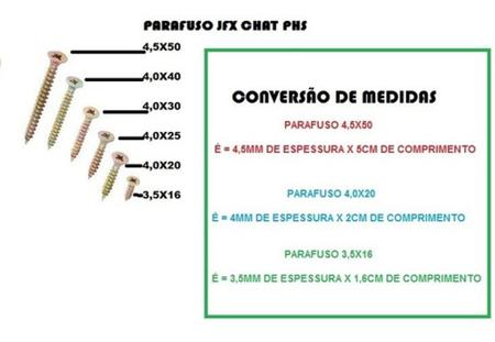 Imagem de 400 Parafusos Chipboard Cabeça Chata Bicro (kit 02) Várias M