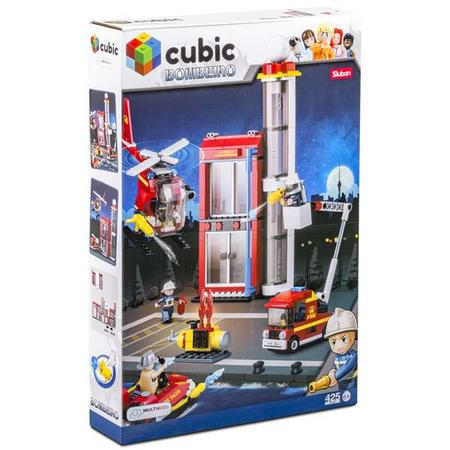 Blocos de montar Cubic lego lancha Polícia 98 peças Multikids - Up  Brinquedos