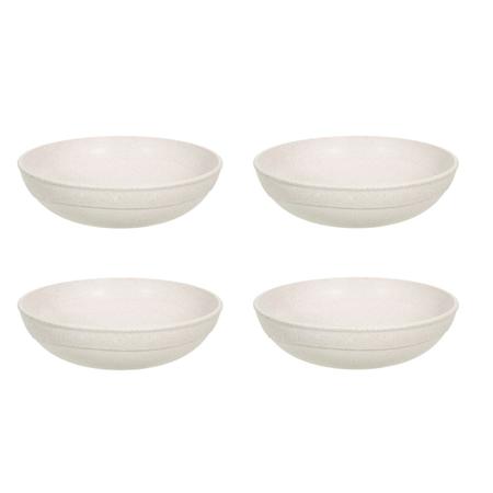 4un Saladeira redonda 25cm Tigela 2,4 Litros Bege - Evo Imagem de 4un Saladeira redonda 25cm Tigela 2,4 Litros Bege