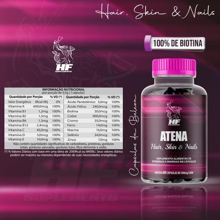 Imagem de 4x atena hair skin nails hf suplements 60caps