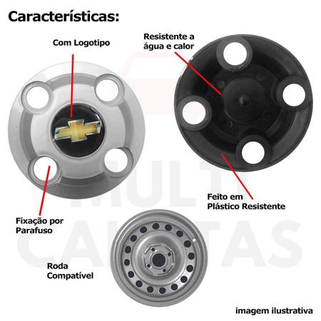 Kit 4x Calota Centro de Roda GM CORSA WIND 1994 a 2002 Prata - Chevrolet -  Calota de Carro - Magazine Luiza