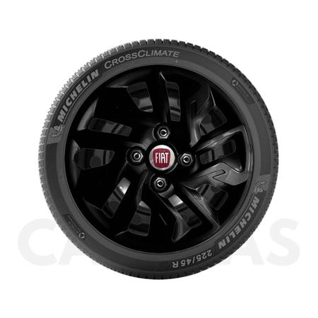 Imagem de 4x Calota Fiat Argo Uno Aro 14 Preto Emblema Original 292cb