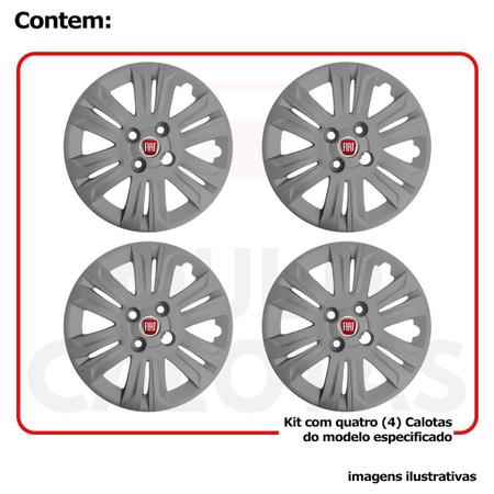 Imagem de 4X Calota Fiat Doblo Strada Aro 14 Grafite Cubo Alto 209Ca