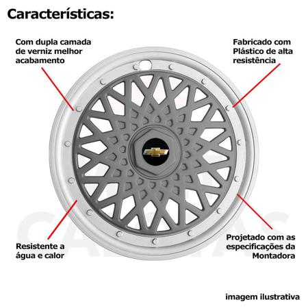 Imagem de 4X Calota Gm Corsa Celta Prisma Onix Aro 14 Grafite 601Ptg