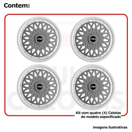 Imagem de 4X Calota Gm Corsa Celta Prisma Onix Aro 14 Grafite 601Ptg