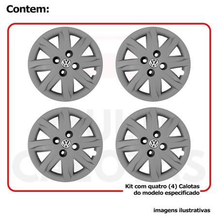 Imagem de 4X Calota Vw Gol Voyage Saveiro G5 Aro 14 Grafite Emb 048Ca