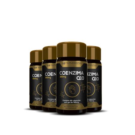 4x coenzima q10 100mg 60caps hf suplementos Imagem de 4x coenzima q10 100mg 60caps hf suplementos