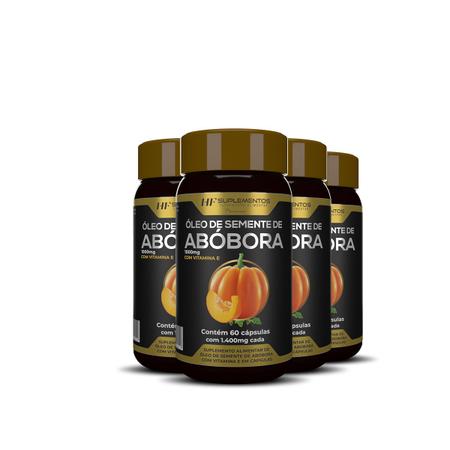 4x oleo de semente de abobora 1400mg 60caps hf suplementos Imagem de 4x oleo de semente de abobora 1400mg 60caps hf suplementos