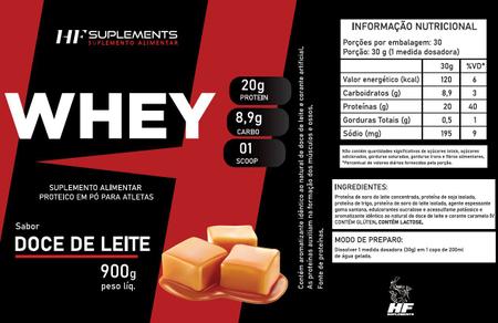 Imagem de 4x whey protein de doce de leite 900g hf suplements