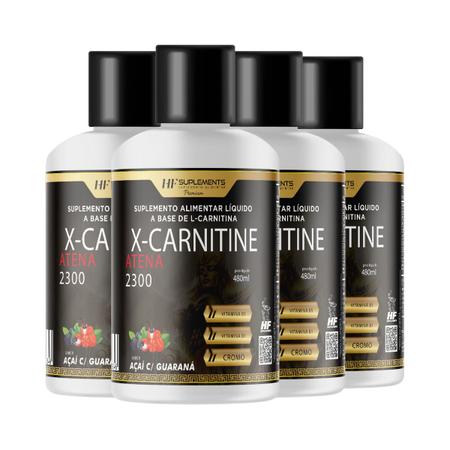 Imagem de 4x x-carnitine 2300 cromo 480ml acai guarana hf suplements