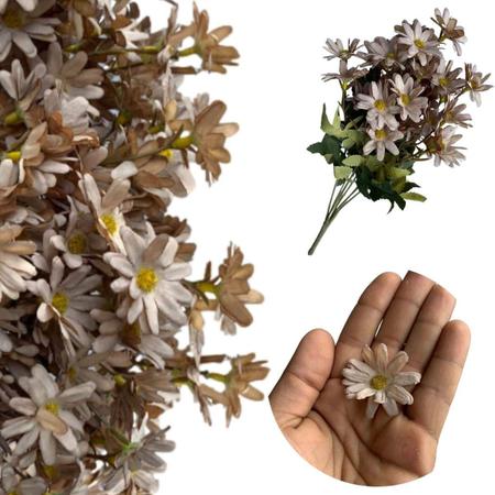 Imagem de 5 Buquês Flor do Campo Flores Artificiais para Decoração Lindas Prontas para Uso Duráveis