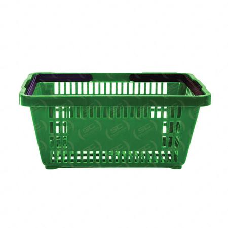Imagem de 5 Cestos Compras Plástica 16 Litros Verde Supermercado