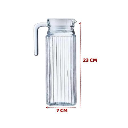 Imagem de 5 Jarras De Vidro 1 Litro Suiça Transparente Suco Água