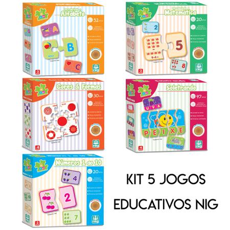 Kit 4 Jogos Madeira Alfabeto Matemática Números Soletrando - NIG - Outros  Jogos - Magazine Luiza