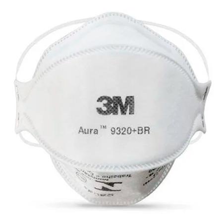 Imagem de 5 Máscara Respirador Descartável PFF2 N95 Branco Sem Válvula 3M Aura 9320+BR