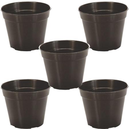 Imagem de 5 Mini Vasos Plástico N7 Preto Suculentas Cactos Atacado