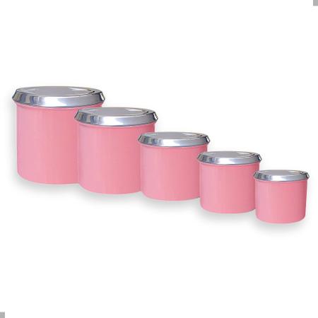 Imagem de 5 Peças - Jogo De Lata Porta Alimentos em Alumínio Colorido para Organização dos Mantimentos no Armário da Cozinha