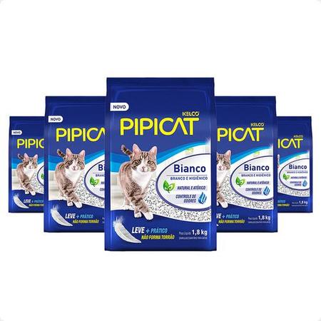 Imagem de 5 Pipicat Bianco Granulado Sanitário Para Gatos Kelco 1,8 Kg