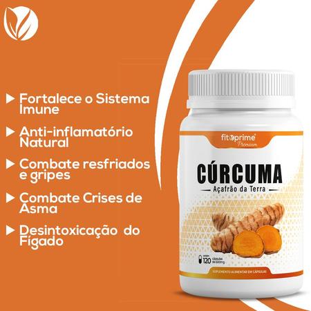 Imagem de 5 Potes Cúrcuma 600mg 120cps Fitoprime