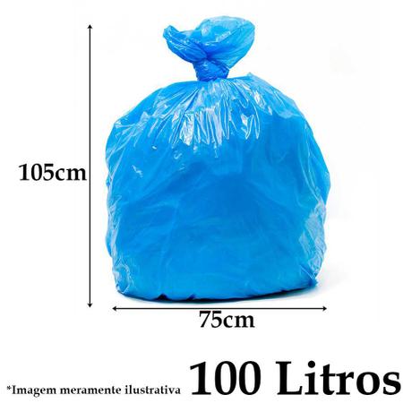 Imagem de 5 Saco de lixo almofada 100 litros azul resistente super reforçado leve embalagem com picote Sanremo