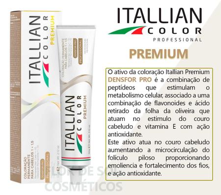 Imagem de 5 Un Coloração 6.1 Louro Escuro Cinza + Oxi 30 1l  Itallian Color